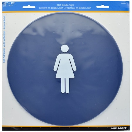 Hillman Women Restroom Symbol, Plastic, 5.35 in x 12 in 844605